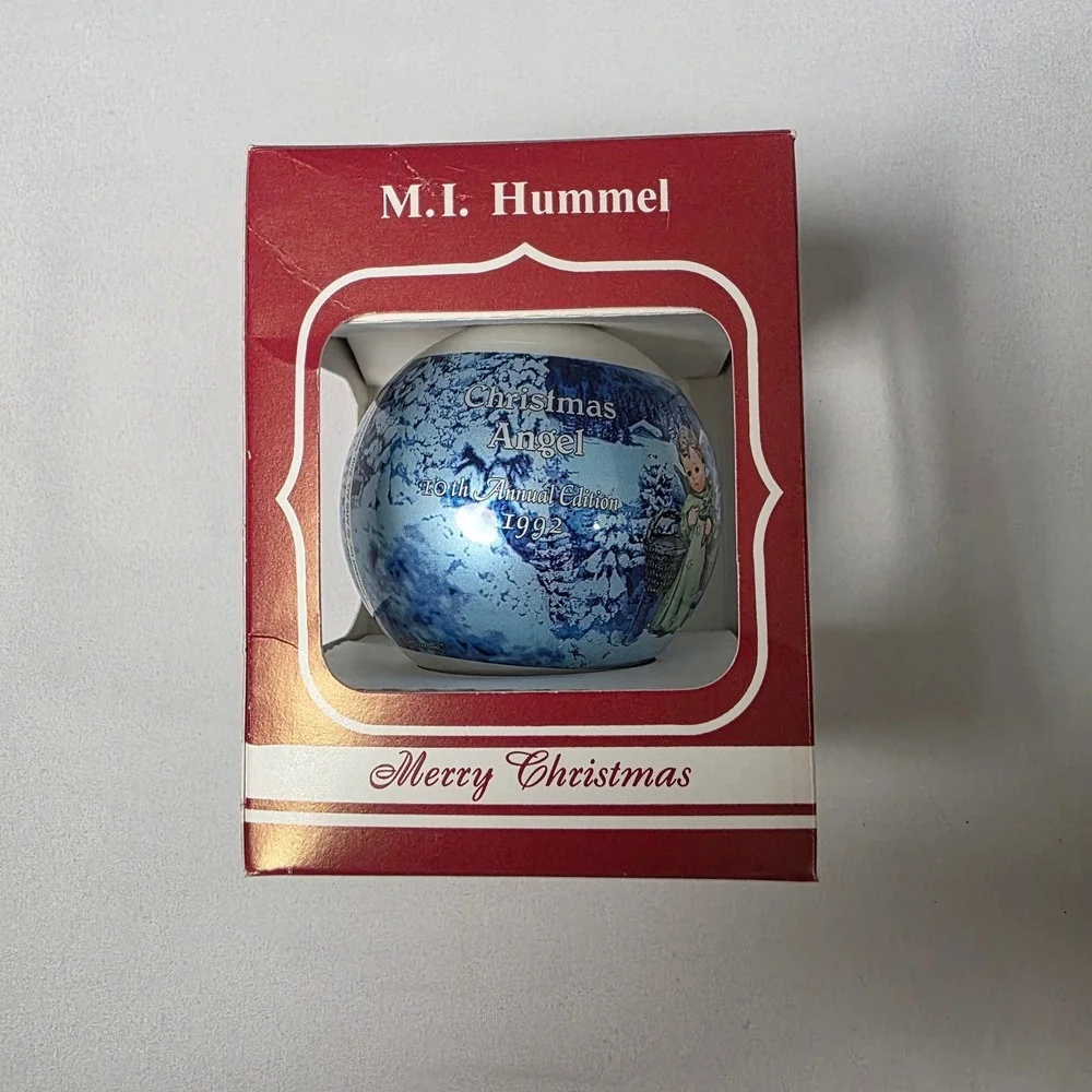 M.I. Hummel Glass Ornament 1992 Ars Edition Vintage In Box Christmas Angel‎
